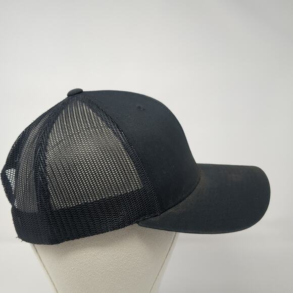 Trojan Laurel Snapback Trucker Hat Black One Size Adjustable Mesh Back Yupoong - Picture 4 of 8